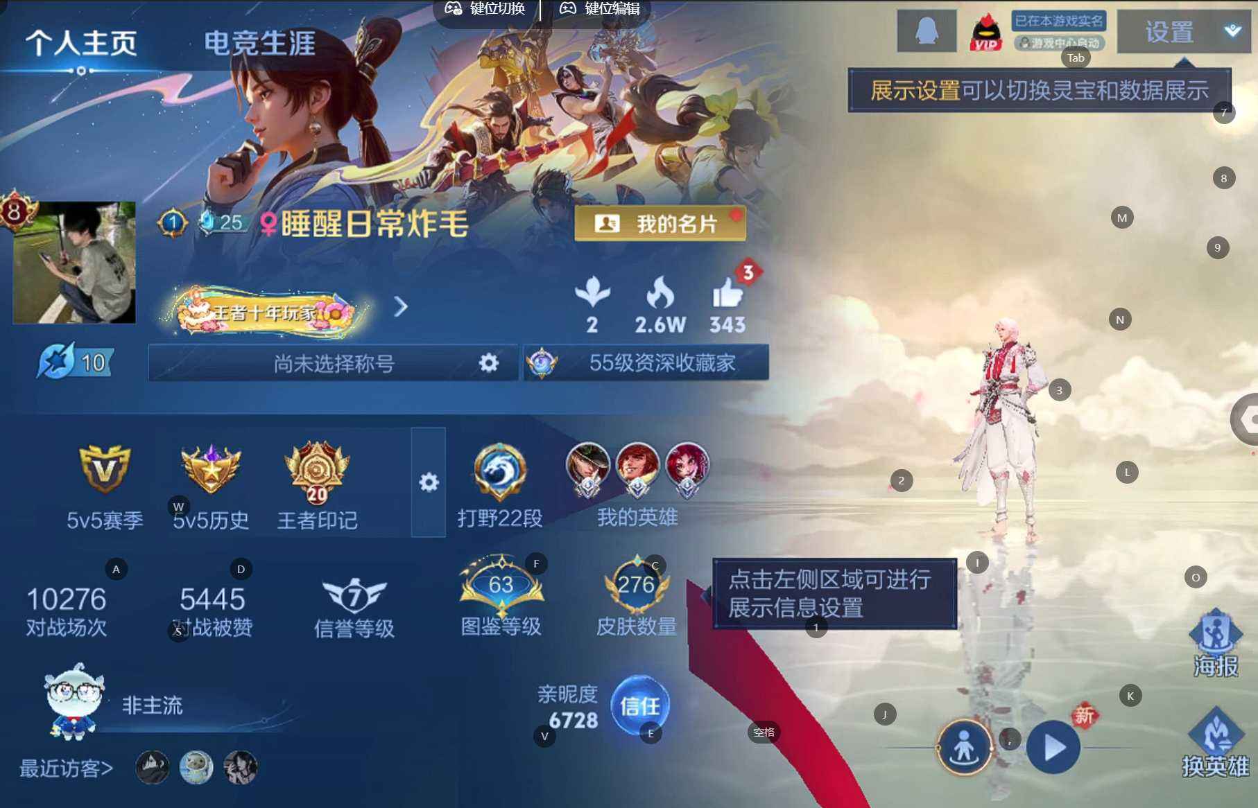 王者荣耀账号安卓QQ可二次 V8 276皮肤 1典藏 1无双 1珍品传说 18传说 雪境奇遇-甄姬 弑枪猎影 怪盗基德 