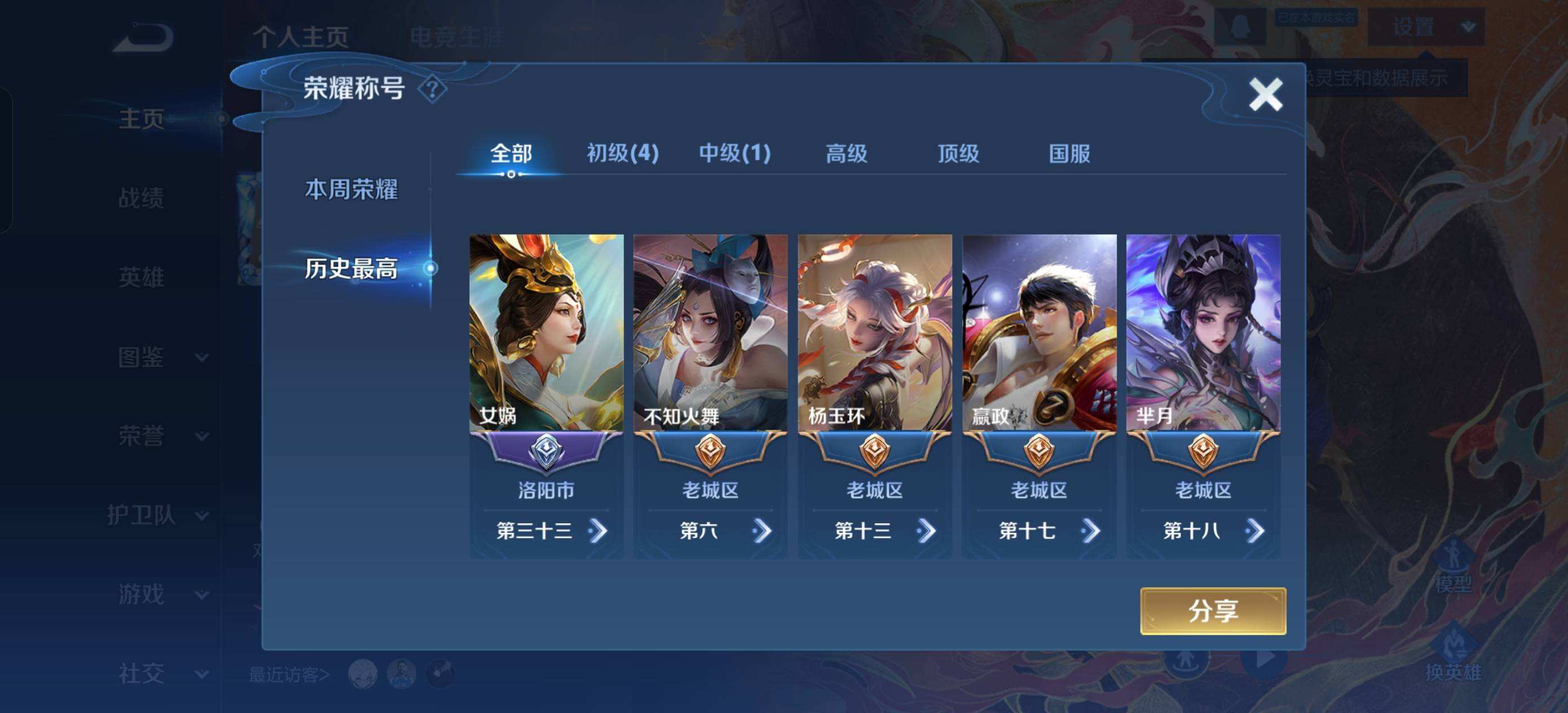 WZQM483211王者荣耀账号详情图4