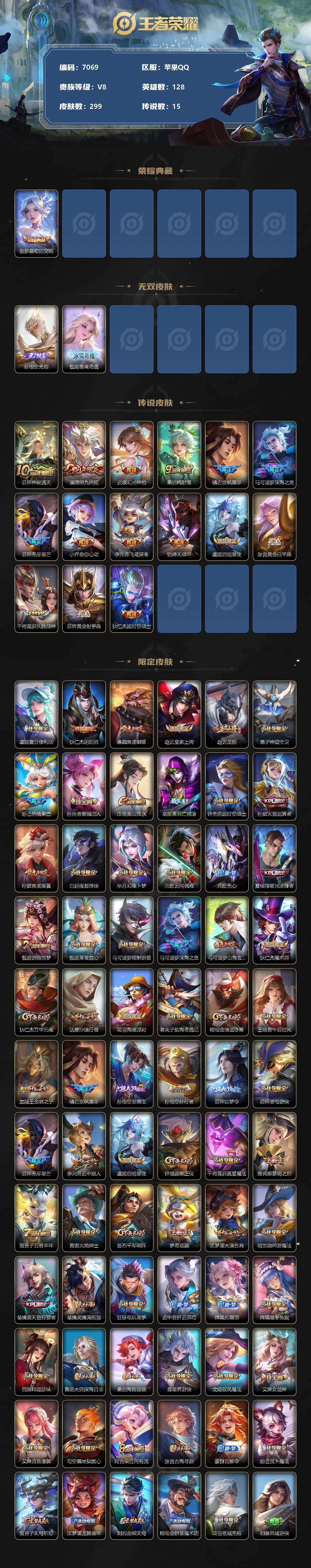 WZQM4250936王者荣耀账号详情图3